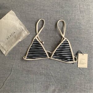 Acacia Swimwear Baja Piped Bikini Top S and bottom P / XS Set New